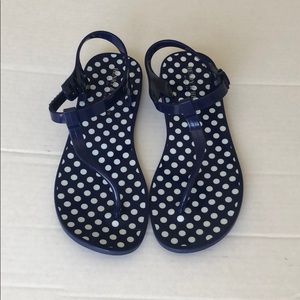 Henry and Henry Blue White Polka Dot Sandals